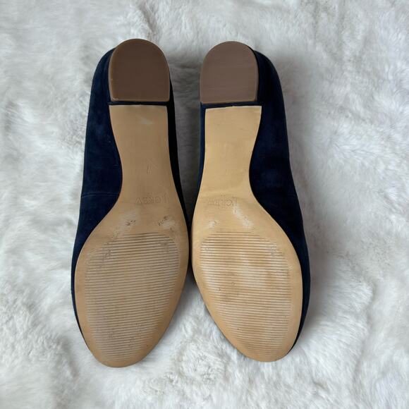 J. Crew Blue Suede Ballet Flats Size 7 - Picture 5 of 6